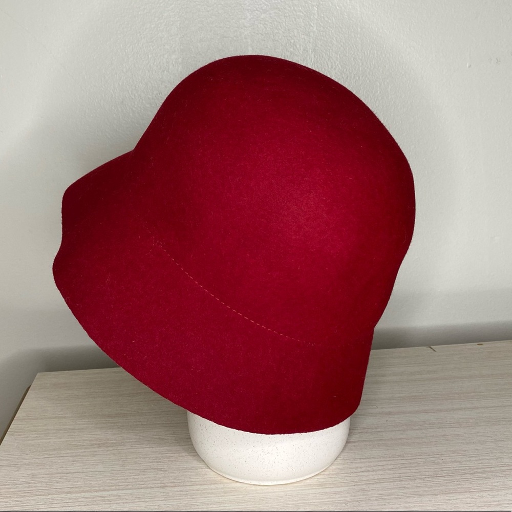 Charter Club Wool vintage style cloche hat red - Picture 6 of 10